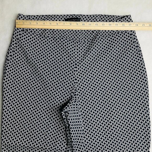 Jasmine & Julia Navy Geometric Stretch High Rise Pull On Capri Pants Size 14W - Picture 6 of 10